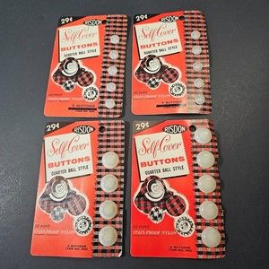 Vtg Lot of 4 Risdon Self Cover Buttons, Quarter Ball Style, 1/2 inch 3/4 inch
